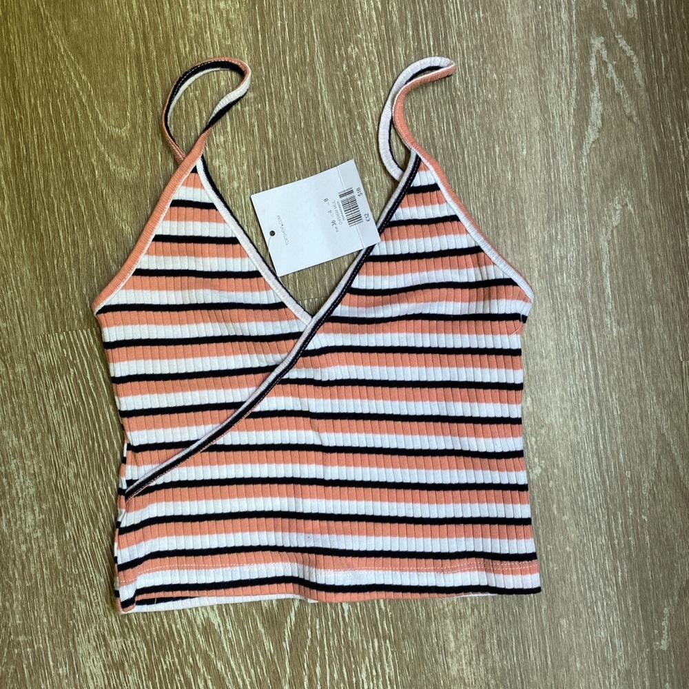 New Topshop Striped Cami Crop Top Women’s Size 4